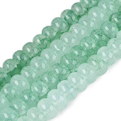 Imitation Jade Crackle Glass Beads Strands GLAA-Q108-05A-A06-1