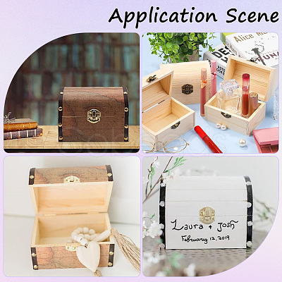 1Pc Unfinished Wooden Storage Box WOCR-SP0001-02-1