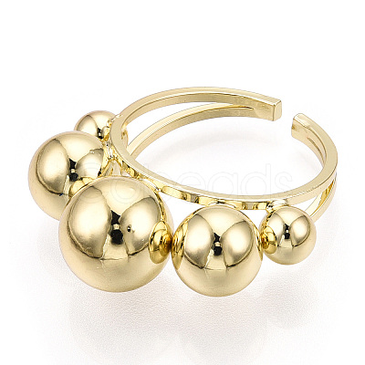 Brass Open Cuff Ring RJEW-Q778-37G-1
