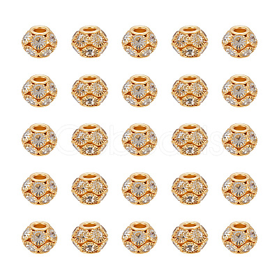 40Pcs Brass Rhinestone Beads RB-UN0001-21-1