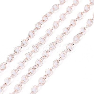 Brass Flat Oval Cable Chains CH030-RG-1