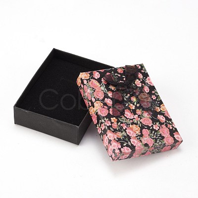 Flower Pattern Cardboard Jewelry Packaging Box CBOX-L007-007A-1