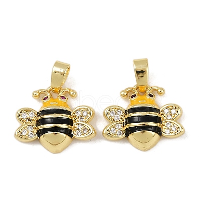 Brass Micro Pave Cubic Zirconia Pendants KK-F908-01G-C03-1