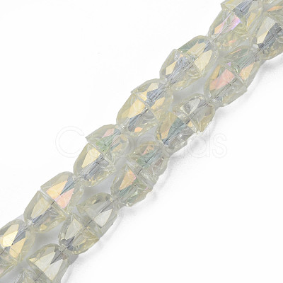 Electroplate Transparent Glass Beads Strands EGLA-N002-35-C03-1