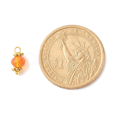 Electroplate Glass Beads Pendant PALLOY-JF01344-1
