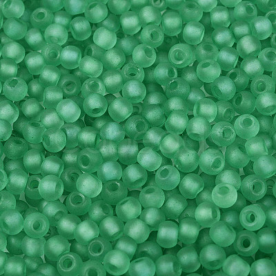 FGB Frosted Transparent Glass Seed Beads SEED-N013-02A-09-1