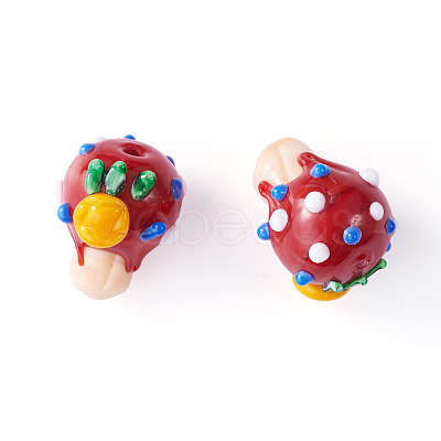 2Pcs Handmade Lampwork Bumpy Beads LAMP-TA0002-51B-1