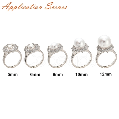 Flower Brass Micro Pave Clear Cubic Zirconia Cuff Ring Settings KK-D378-32P-1