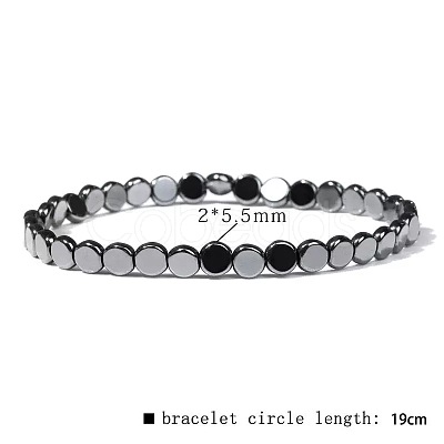Personal Black Agate Stone Bracelet for Men Women Vintage Style Elastic Cord Jewelry RL7655-13-1