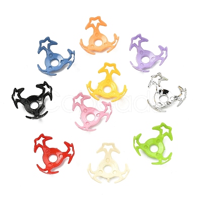 100Pcs 10 Colors Hollow Acrylic Bead Caps DIY-CJ0003-12-1
