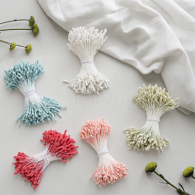 5 Bundles 5 Colors Gypsum with Cotton Cord Artificial Flower Core DIY-GF0014-07B-1