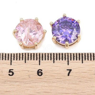 Brass Pave Cubic Zirconia Beads KK-H287-11A-G-1