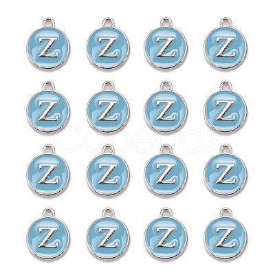 Platinum Plated Alloy Enamel Charms X-ENAM-S118-04Z-P-1