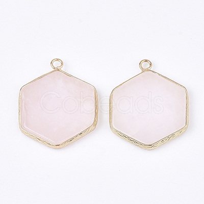 Natural Rose Quartz Pendants G-S344-89H-1