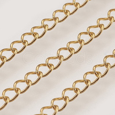 Ion Plating(IP) Handmade 304 Stainless Steel Curb Chains STAS-P200-11G-1