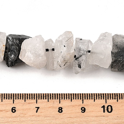 Natural Tourmalinated Quartz Beads Strands G-I283-F15-1