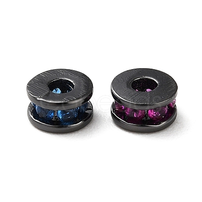 Rack Plating Brass Pave Cubic Zirconia Beads KK-K346-32B-1