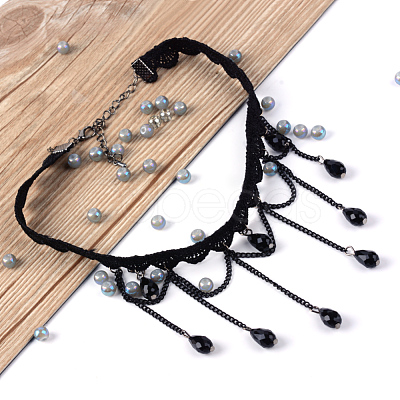 Gothic Style Vintage Lace Choker Necklaces X-NJEW-Q291-31-1