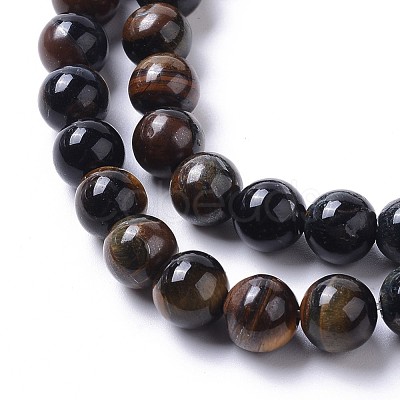 Grade AB Natural Blue Tiger Eye(Dyed & Heated) Beads Strands G-I261-D01-8mm-1