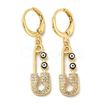 Golden Brass Dangle Leverback Earrings EJEW-L269-016G-08-1