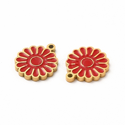 Ion Plating(IP) 304 Stainless Steel Enamel Charms STAS-F291-03G-01-1