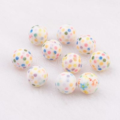 Spray Painted Resin Beads GLAA-F049-A26-1