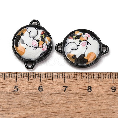 Baking Paint Alloy Coin Connector Charms PALLOY-A040-05B-1