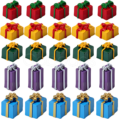 30Pcs 5 Styles Christmas Opaque Resin Cabochons CRES-SC0003-23-1