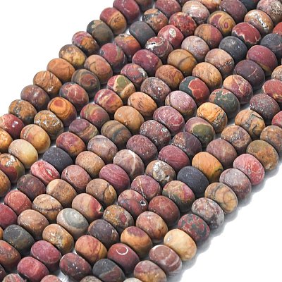 Natural Red Picasso Jasper/Polychrome Jasper Beads Strands G-P575-A16-8x5mm-1