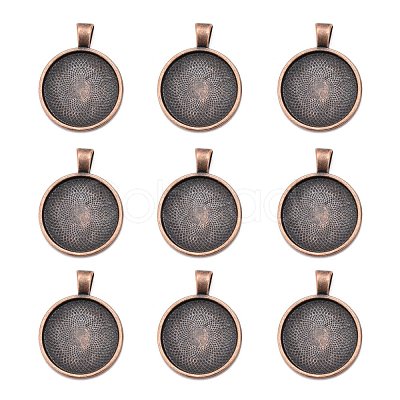 Tibetan Style Alloy Pendant Cabochon Settings TIBE-R295-055R-FF-1