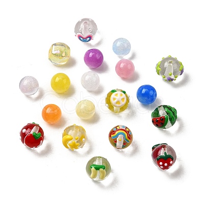 98Pcs Fruits Theme Resin Enamel Beads RESI-Z041-02-1