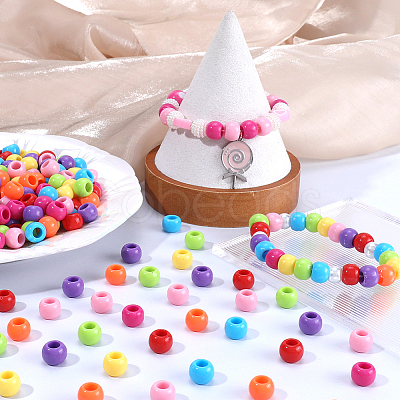 400Pcs Acrylic European Beads MACR-SP0001-02-1