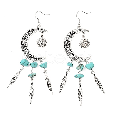 7 Pairs Gemstone Dangle Earrings EJEW-JE06710-1