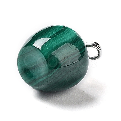 Natural Malachite Fruit Pendants G-P501-06P-1