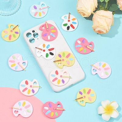 24Pcs 6 Colors Opaque Resin Pendants CRES-YW0002-74-1