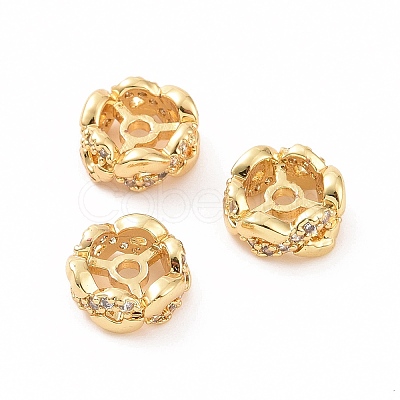 Brass Micro Pave Cubic Zirconia Spacer Beads KK-A181-VF430-2-1