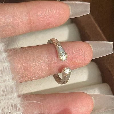 Alloy Cat Paws Cuff Open Rings for Women WGFDD1A-01-1