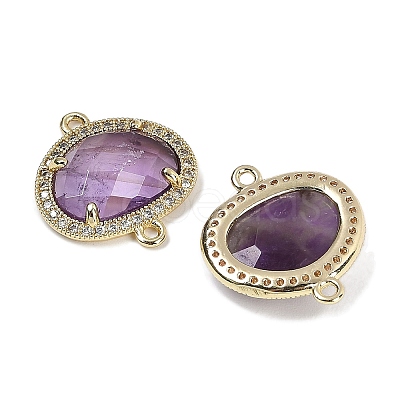 Natural Amethyst Faceted Oval Links G-B126-01G-03-1