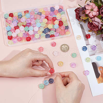 180Pcs 12 Colors Transparent Glass Beads DGLA-ME0001-01-1