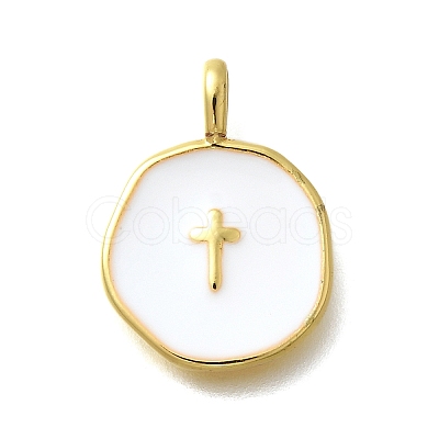 Brass with Enamel Pendants KK-D295-31G-02-1