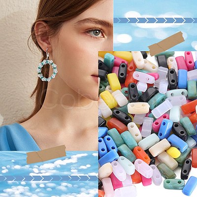 1000pcs 10 Colors Opaque Acrylic Slide Charms OACR-SC0001-37B-1