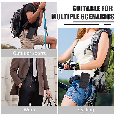 Rectangle Cowhide Mobile Phone Waist Belt Pouches AJEW-WH0596-953A-1