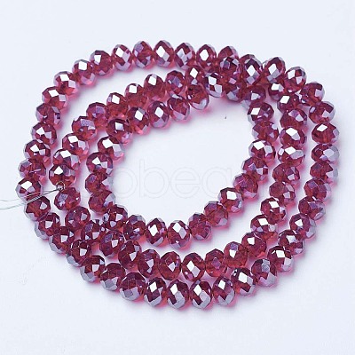 Electroplate Glass Beads Strands EGLA-A034-T6mm-A02-1