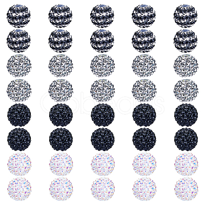 40Pcs 4 Colors Resin Rhinestone Beads RESI-ME0001-06-1