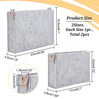2Pcs 2 Style Wool Felt Bag Organizer Inserts FIND-WR0007-41C-1