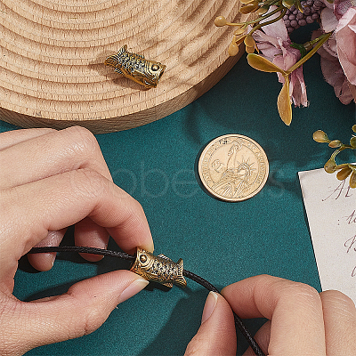 2Pcs Brass European Beads KK-HY0004-63AG-1