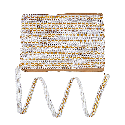 Centipede Braided Polyester Lace Trim OCOR-WH0092-02A-1