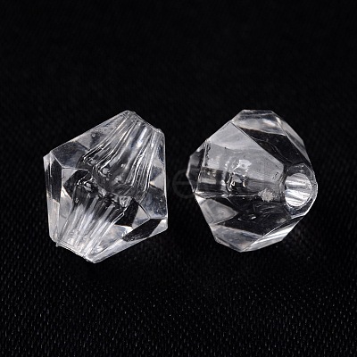 Bicone Shaped Clear Transparent Acrylic Beads X-DBB3mm01-1