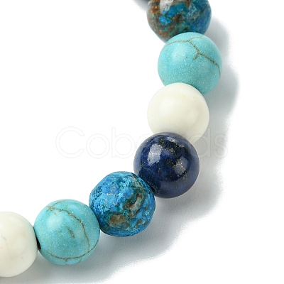 Summer Beach Turtle/Starfish Dyed Synthetic Turquoise Bracelets BJEW-JB10896-1