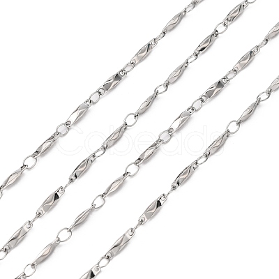 Tarnish Resistant 304 Stainless Steel Bar Link Chains CHS-K001-76-1